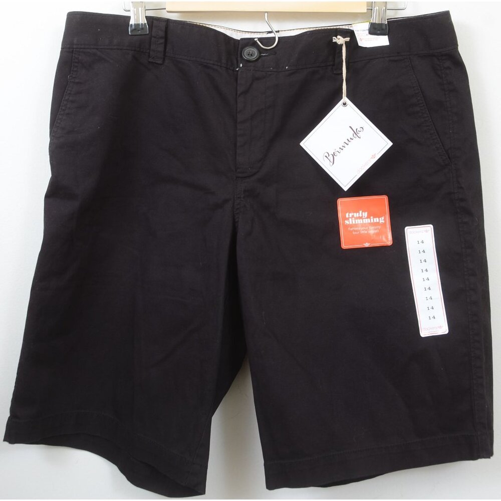 Levi's Dockers Bermudas Women's Size 14 Truly Slimming Jean Shorts Black‎